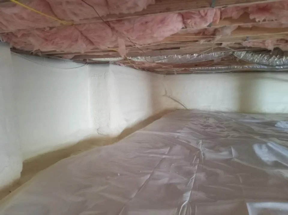 Crawl space encapsulation with closed-cell spray foam for Metal Roof Coating in Blair